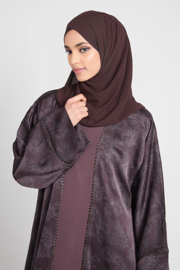 Mulberry Night Four Piece Abaya Set | Limited Edition Luxury Abaya | Modest Islamic Wear | Eid Wedding Abaya Set