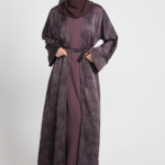 habonebutik Mulberry Night Four Piece Abaya Set | Limited Edition Luxury Abaya | Modest Islamic Wear | Eid Wedding Abaya Set