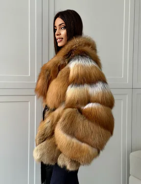3a40fe95-f6dd-4089-b287-bfa460a4c9e5 Oversize Fire Fox Fur Coat | Genuine Red Fox Fur Jacket | Long Winter Luxury Coat | Women's Hooded Fur