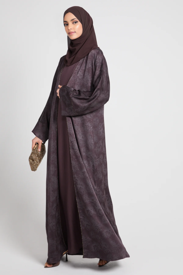 Mulberry Night Four Piece Abaya Set | Limited Edition Luxury Abaya | Modest Islamic Wear | Eid Wedding Abaya Set