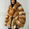 83283237-d9e1-4eea-b8af-8b9b5730bd66 Oversize Fire Fox Fur Coat | Genuine Red Fox Fur Jacket | Long Winter Luxury Coat | Women's Hooded Fur