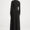 asymmetrical-waist-rouched-maxi-dress-black-286873 Asymmetrical Waist Ruched Maxi Dress | One Shoulder Long Gown | Modest Evening Dress | Eid Wedding Guest Dress