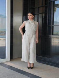 Beige Linen Jumpsuit | Wide-Leg & Lace-Up Back | Premium Linen Wide-Leg Jumpsuit | Minimalist Summer Dress | Beach Wedding Guest Outfit