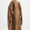 Elegant Butterfly Abaya Dress, Modest Satin Kaftan, Batwing Sleeve, Minimalist Muslim Gown