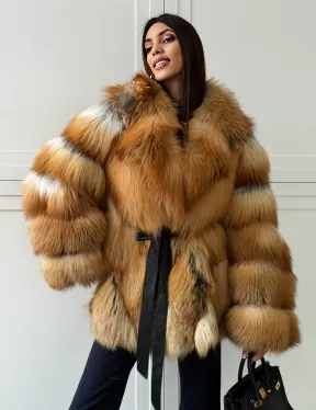 d19330dc-1bc7-4a79-9695-6d8884d4ad8b Oversize Fire Fox Fur Coat | Genuine Red Fox Fur Jacket | Long Winter Luxury Coat | Women's Hooded Fur