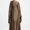 Elegant Butterfly Abaya Dress, Modest Satin Kaftan, Batwing Sleeve, Minimalist Muslim Gown