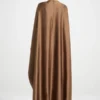 Elegant Butterfly Abaya Dress, Modest Satin Kaftan, Batwing Sleeve, Minimalist Muslim Gown