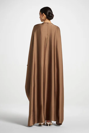 Elegant Butterfly Abaya Dress, Modest Satin Kaftan, Batwing Sleeve, Minimalist Muslim Gown