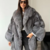habonebutik Fox Fur Poncho Coat | Natural Fox Fur Hooded Poncho | Luxurious Winter Stole | Statement Cape Coat | Vintage Fur Outerwear