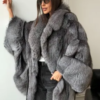 img-2064 (1) Fox Fur Poncho Coat | Natural Fox Fur Hooded Poncho | Luxurious Winter Stole | Statement Cape Coat | Vintage Fur Outerwear