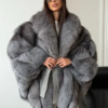 img-2066 (1) Fox Fur Poncho Coat | Natural Fox Fur Hooded Poncho | Luxurious Winter Stole | Statement Cape Coat | Vintage Fur Outerwear
