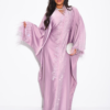 Butterfly Abaya with Crystals | Feather Trim Kaftan | Embellished Evening Abaya | Luxury Eid Dress | Statement Bridal Abaya