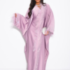 Butterfly Abaya with Crystals | Feather Trim Kaftan | Embellished Evening Abaya | Luxury Eid Dress | Statement Bridal Abaya