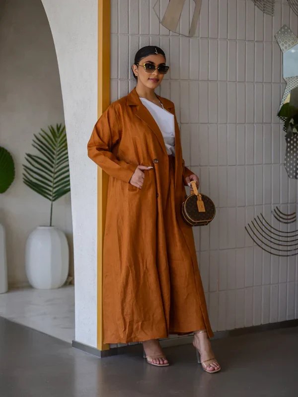 Orange Linen Blazer | Women's Casual Summer Blazer | 100% Linen Jacket | Lightweight Office Layering Piece