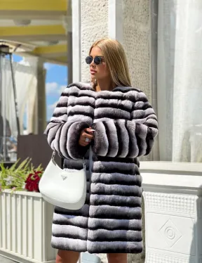 2021-08-09-09.36.26 Natural Rex Rabbit Fur Coat in Natural Rex Color - Unique Soft Premium Coat -Women Fur Coat- Ladies Coat dress