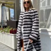 habonebutik Natural Rex Rabbit Fur Coat in Natural Rex Color - Unique Soft Premium Coat -Women Fur Coat- Ladies Coat dress