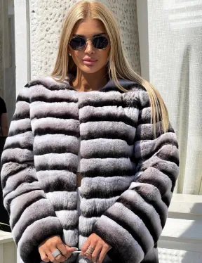 2021-08-09-09.44.13 Natural Rex Rabbit Fur Coat in Natural Rex Color - Unique Soft Premium Coat -Women Fur Coat- Ladies Coat dress