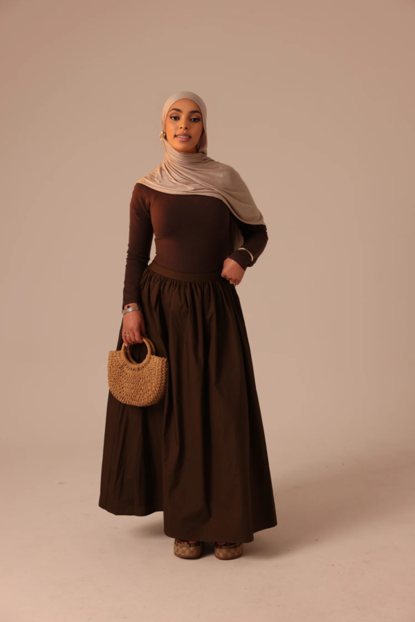 4720a093-c3a0-45f8-b697-11c1ab562d59 Paris Poplin Skirt | Fit-and-Flare Cotton Midi | Elegant White Summer Skirt | Side Pocket A-Line | Women's Classic Wardrobe