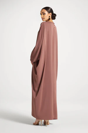 68051a92-83bd-48c5-b1b5-3f133eb1936a Nadine Double Maxi Dress | Wild Mushroom Brown Long Sleeve Gown