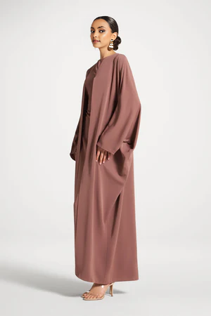 6f105554-fe1c-4119-b96d-fd37ed6a55a3 Nadine Double Maxi Dress | Wild Mushroom Brown Long Sleeve Gown