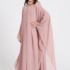74005a0d-3a5f-443f-af07-187047459566 Junior Girls Closed Abaya Dress | Butterfly Cut Abaya in Blushing Rose | Eid Dress for Girls | Modest Party & Celebration Dress