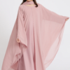 7c7fbdf3-6b93-4df8-9555-eb1404727f97 Junior Girls Closed Abaya Dress | Butterfly Cut Abaya in Blushing Rose | Eid Dress for Girls | Modest Party & Celebration Dress