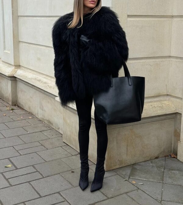 IMG_9704 (1) White Llama Fur Coat | Ethical Genuine Llama Fur | Vintage Style Luxury Fur Jacket | Winter Faux Fur Alternative Coat