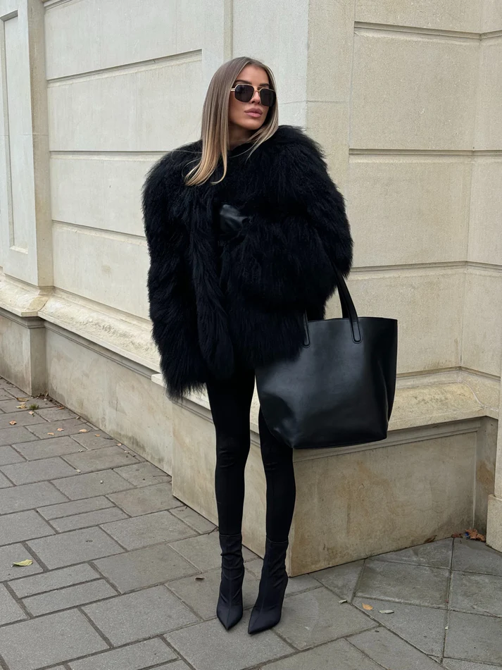 White Llama Fur Coat | Ethical Genuine Llama Fur | Vintage Style Luxury Fur Jacket | Winter Faux Fur Alternative Coat - Image 12