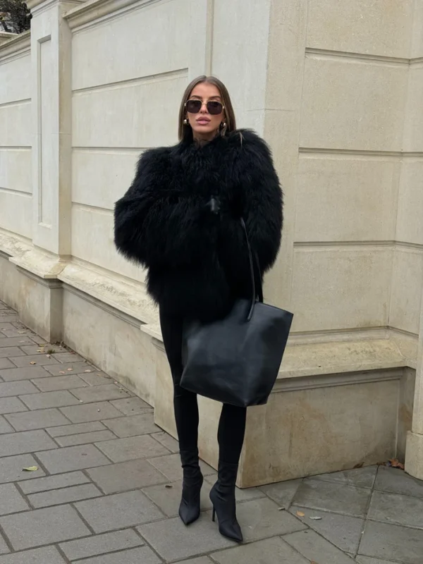 IMG_9705 White Llama Fur Coat | Ethical Genuine Llama Fur | Vintage Style Luxury Fur Jacket | Winter Faux Fur Alternative Coat