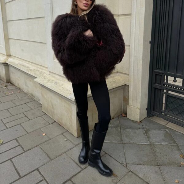 IMG_9740 White Llama Fur Coat | Ethical Genuine Llama Fur | Vintage Style Luxury Fur Jacket | Winter Faux Fur Alternative Coat