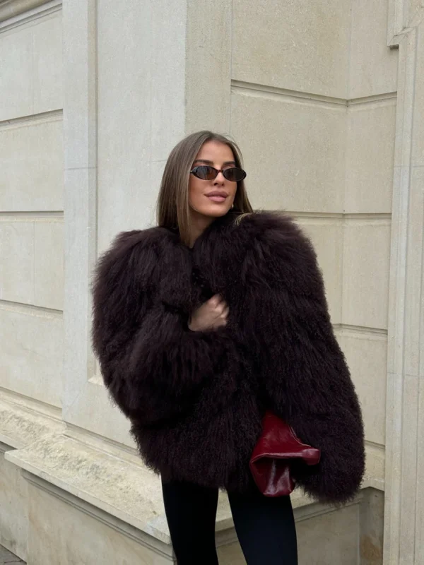 IMG_9745 White Llama Fur Coat | Ethical Genuine Llama Fur | Vintage Style Luxury Fur Jacket | Winter Faux Fur Alternative Coat