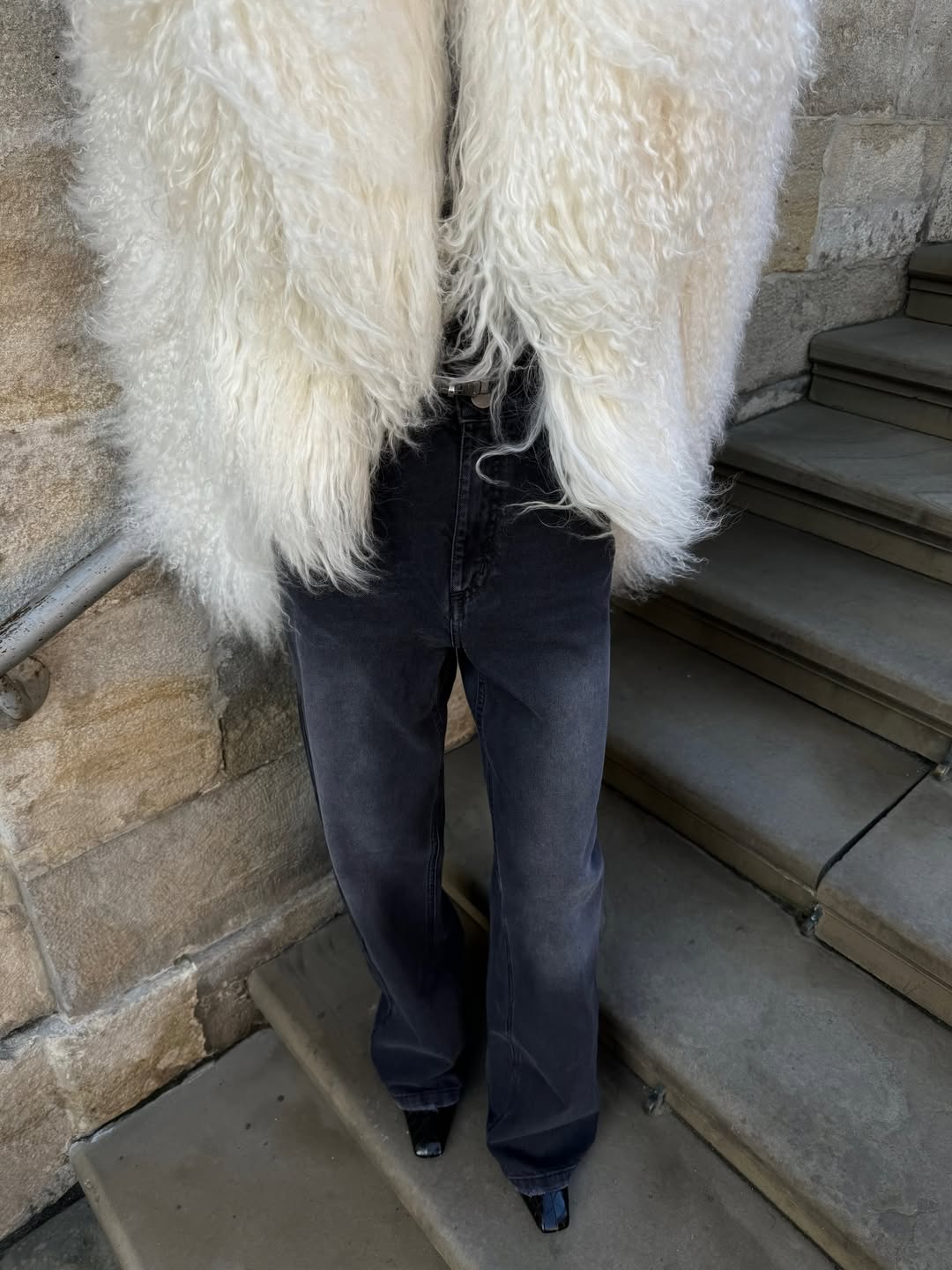 White Llama Fur Coat | Ethical Genuine Llama Fur | Vintage Style Luxury Fur Jacket | Winter Faux Fur Alternative Coat - Image 3