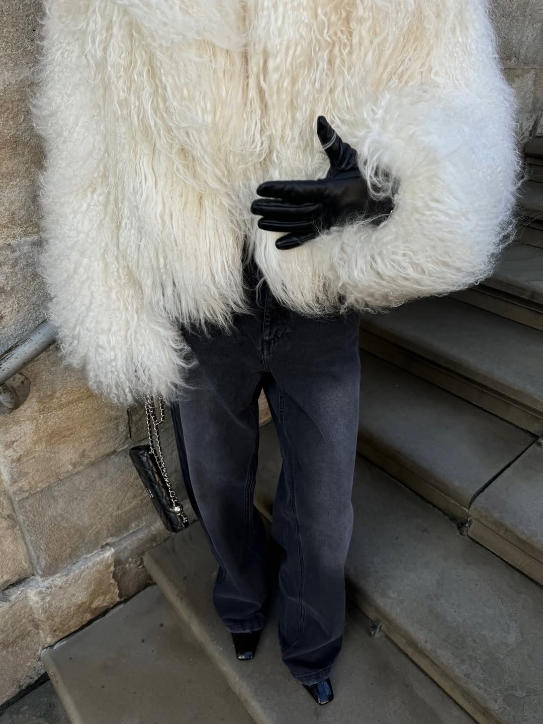 White Llama Fur Coat | Ethical Genuine Llama Fur | Vintage Style Luxury Fur Jacket | Winter Faux Fur Alternative Coat - Image 4