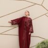 WhatsApp Image 2025-08-22 at 23.18.09 (1) Burgundy Calligraphy Crepe Abaya – Timeless Elegance