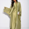 Butterfly Abaya with Crystals | Feather Trim Kaftan | Embellished Evening Abaya | Luxury Eid Dress | Statement Bridal Abaya