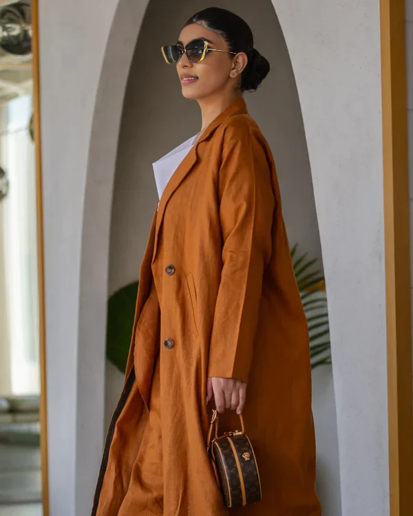 Orange Linen Blazer | Women's Casual Summer Blazer | 100% Linen Jacket | Lightweight Office Layering Piece