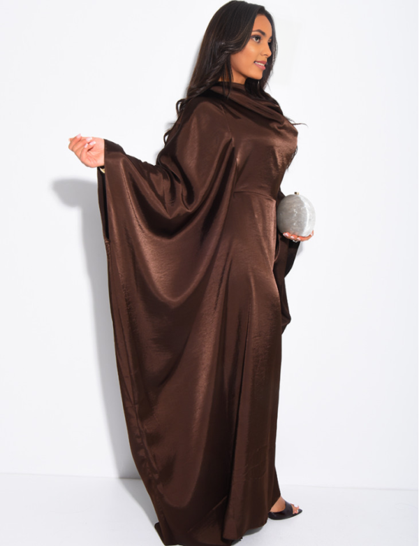 f215eabb-7f99-4d9b-bac4-8fb8d81f1b46 (1) Long Draped Butterfly Dress | Tie Waist Maxi Dress with Collar Inserts | Flowy Elegant Women’s Dress | Wedding Guest or Special Occasion Gown