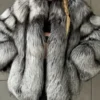 Silver Fox Fur Jacket | Genuine Silver Fox Fur Coat | Luxury Short Fur Jacket | Winter Statement Fur Outerwear