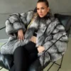 Silver Fox Fur Jacket | Genuine Silver Fox Fur Coat | Luxury Short Fur Jacket | Winter Statement Fur Outerwear