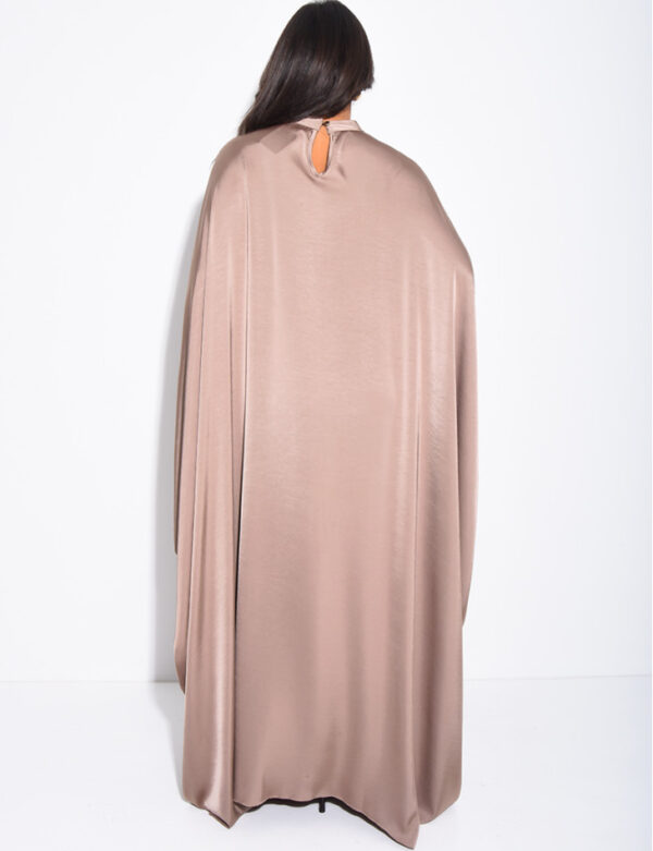 habonebutik Long Draped Butterfly Dress | Tie Waist Maxi Dress with Collar Inserts | Flowy Elegant Women’s Dress | Wedding Guest or Special Occasion Gown