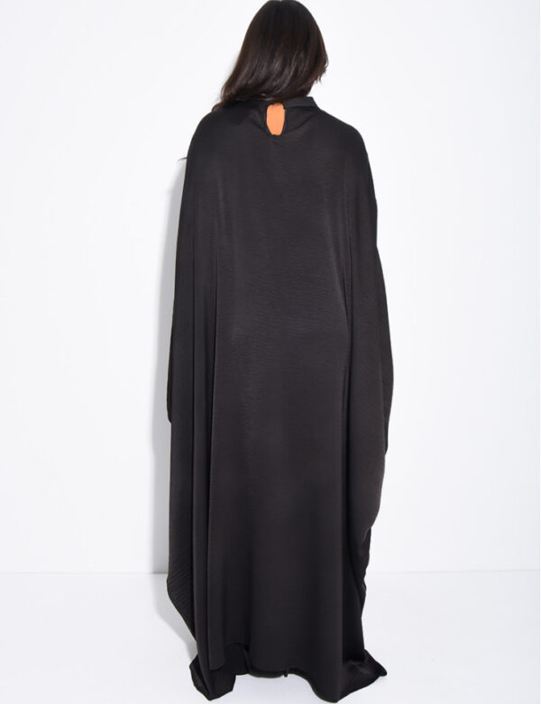 robe-ample-a-nouer (6) Long Draped Butterfly Dress | Tie Waist Maxi Dress with Collar Inserts | Flowy Elegant Women’s Dress | Wedding Guest or Special Occasion Gown