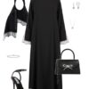 Crepe Abaya Dress with Lace Trim | Elegant Modest Prayer Abaya