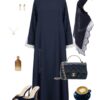 Crepe Abaya Dress with Lace Trim | Elegant Modest Prayer Abaya