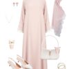 Crepe Abaya Dress with Lace Trim | Elegant Modest Prayer Abaya