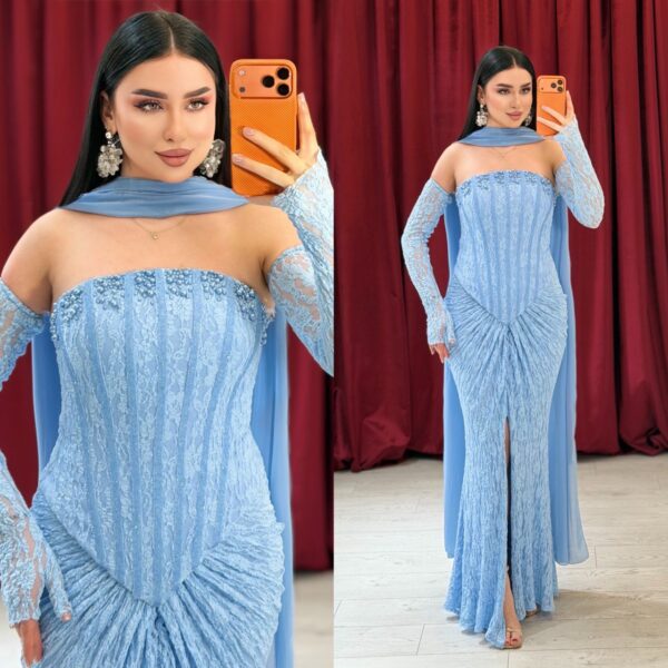 Gulf Style Kaftan Dress with Turkish Design, Modest Luxury Kaftan Dress, Elegant Embroidered Evening Dress, Eid Wedding Guest Dress