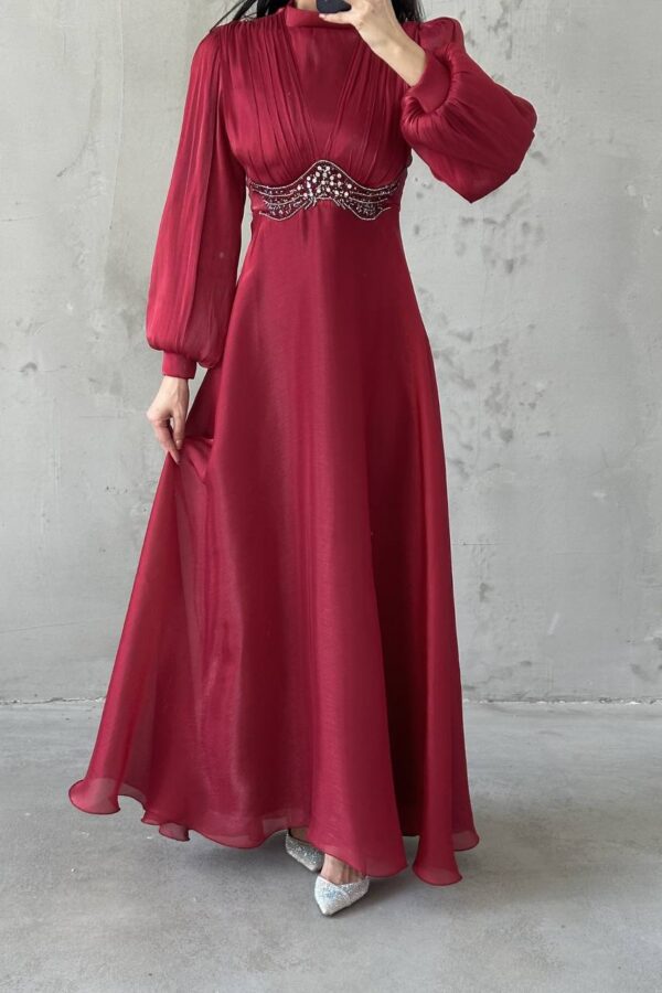 Zerina Hijab Evening Dress Cream, Modest Cream Evening Dress, Elegant Hijab Dress, Luxury Formal Dress, Wedding Guest Dress