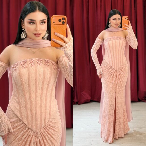 Gulf Style Kaftan Dress with Turkish Design, Modest Luxury Kaftan Dress, Elegant Embroidered Evening Dress, Eid Wedding Guest Dress