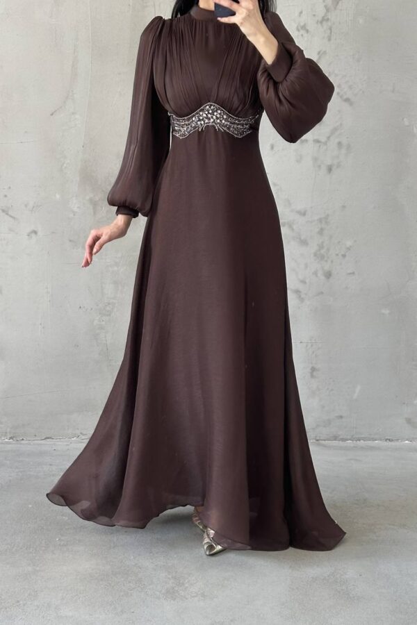 Zerina Hijab Evening Dress Cream, Modest Cream Evening Dress, Elegant Hijab Dress, Luxury Formal Dress, Wedding Guest Dress