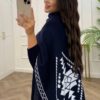 Women’s 3 Piece Knit Set, Elegant Trousers and Bodysuit Outfit with Matching Shawl, Modest Chic Two-Piece Look, One Size