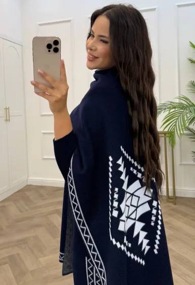 Women’s 3 Piece Knit Set, Elegant Trousers and Bodysuit Outfit with Matching Shawl, Modest Chic Two-Piece Look, One Size